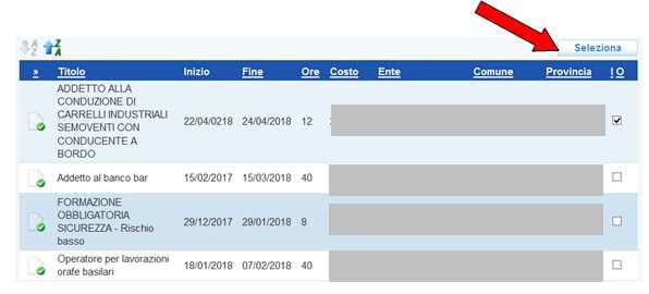 ATTENZIONE: la selezione del percorso formativo può avvenire anche in un secondo momento.