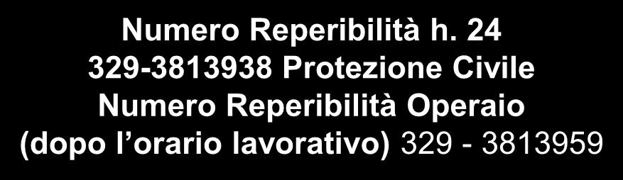 Schema attivazione struttura CITTADINI PROVINCIA REGIONE C.O.I. PREFETTURA Carabinieri C.F.S. Vigili del Fuoco Guardia di Finanza Numero Reperibilità h.
