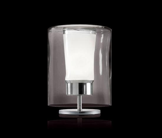 125,00 FOLD TABLE Lampada da tavolo con struttura in metallo cromato, diffusore in cristallo