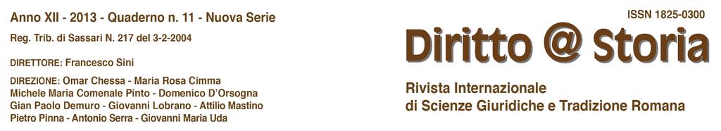 189 Carta de Logu d'arborea FRANCESCO SINI Università di Sassari Notazioni (e/o rimeditazioni) su diritto romano e Carta de Logu de Arborea Prova scientifica & processo penale GIOVANNI