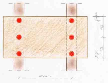 Graffatura di pannelli su superfici in legno pieno I pannelli vanno fissati mediante speciali graffette larghe con penetrazione di almeno 3 cm, utilizzandone 16 per pannello (4
