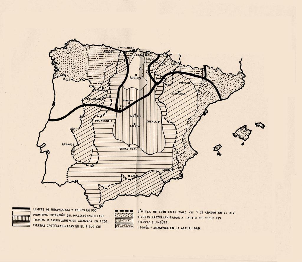 Espansione del Castigliano dal X al XIV secolo da A.