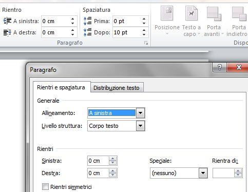 Rientri all inizio dei paragrafi Non utilizzare tabulazioni o spazi per far rientrare paragrafi o icone Scheda: Layout di pagina