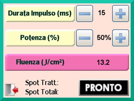 normale, spesso); Colore Pelo (biondo/rosso, castano, nero); Impulso Luminoso DIVABEAUTY EPIL KRIOLIGHT calcola in automatico a seconda delle caratteristiche del cliente: La durata dell impulso