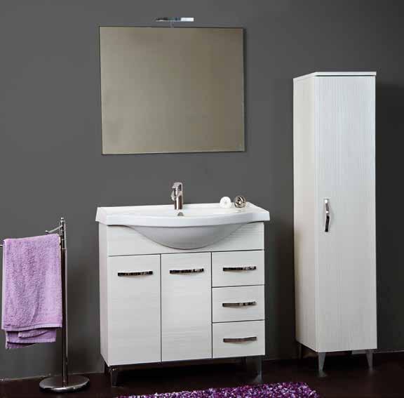 210, 00 ARREDO BAGNO serie CLAUDIA in MDF ricoperto di PVC, finitura bianco portuna mobile 210,00