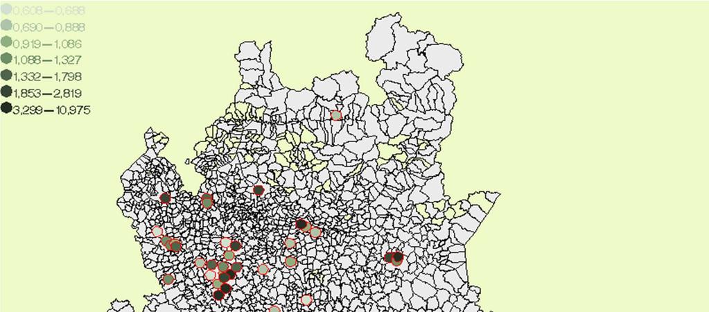 Mappa dei 42 ospedali lombardi che raggiungono l 80%