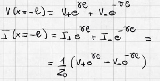coordinate (x=0) L impedenza in ogni punto della linea è dato dal