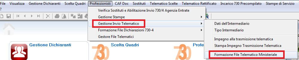 Stampa PDF Dichiarazione 730/2016 Formazione file telematico 730/2016 E stata abilitata la funzione di formazione del file telematico in funzione delle modalità operative che ogni cliente può