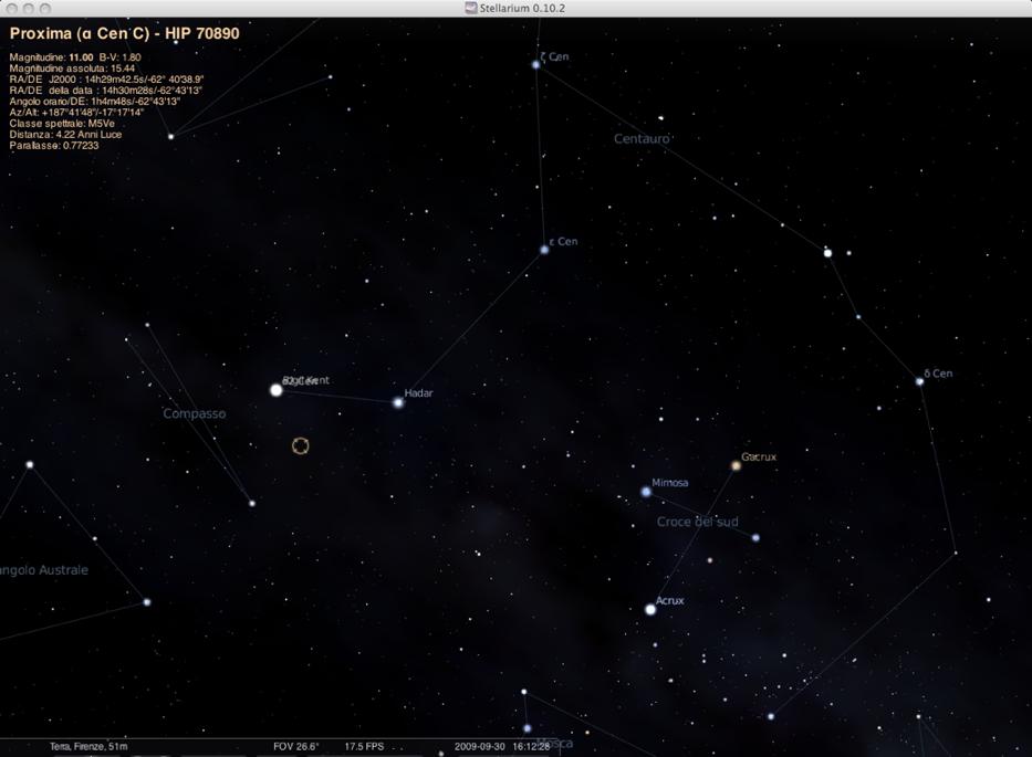 Sistemi Astrofisici: Stelle Stella più vicina al Sole: Proxima Centauri