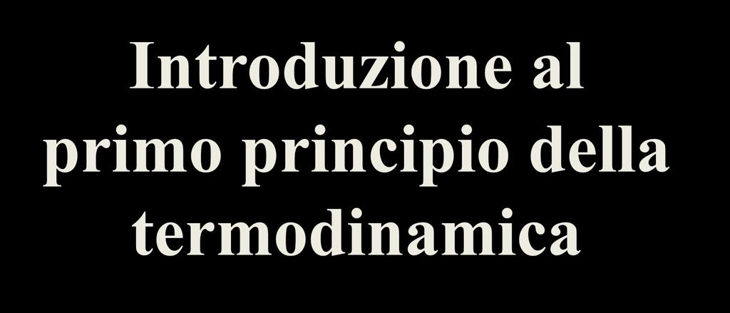 Introduzione al primo principio della