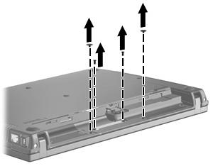 7. Rimuovere le viti dallo scomparto batteria.