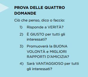 codice etico da osservare in tutte le relazioni d affari. La sopravvivenza dell azienda che gli era stata affidata è stata attribuita a questa semplice filosofia.