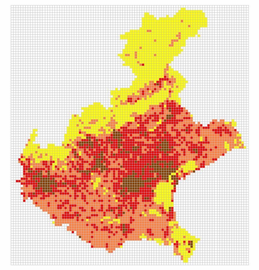 Esempio di mappa di rischio Mappa di rischio per la popolazioe dovuta ad emissioi di NO 2 da sorgeti diffuse Il rischio maggiore è