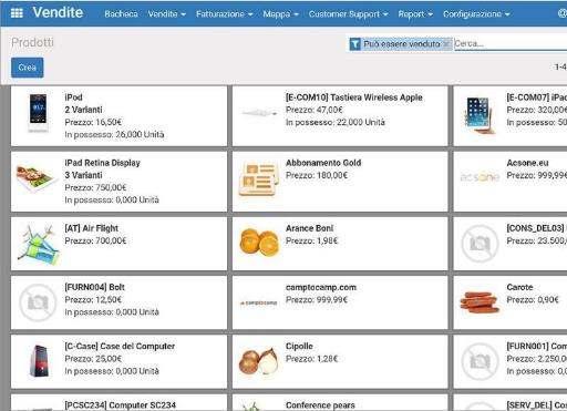 Prodotti Sul form di gestione dei prodotti possiamo impostare dati utili alle vendite, agli acquisti, alla contabilità