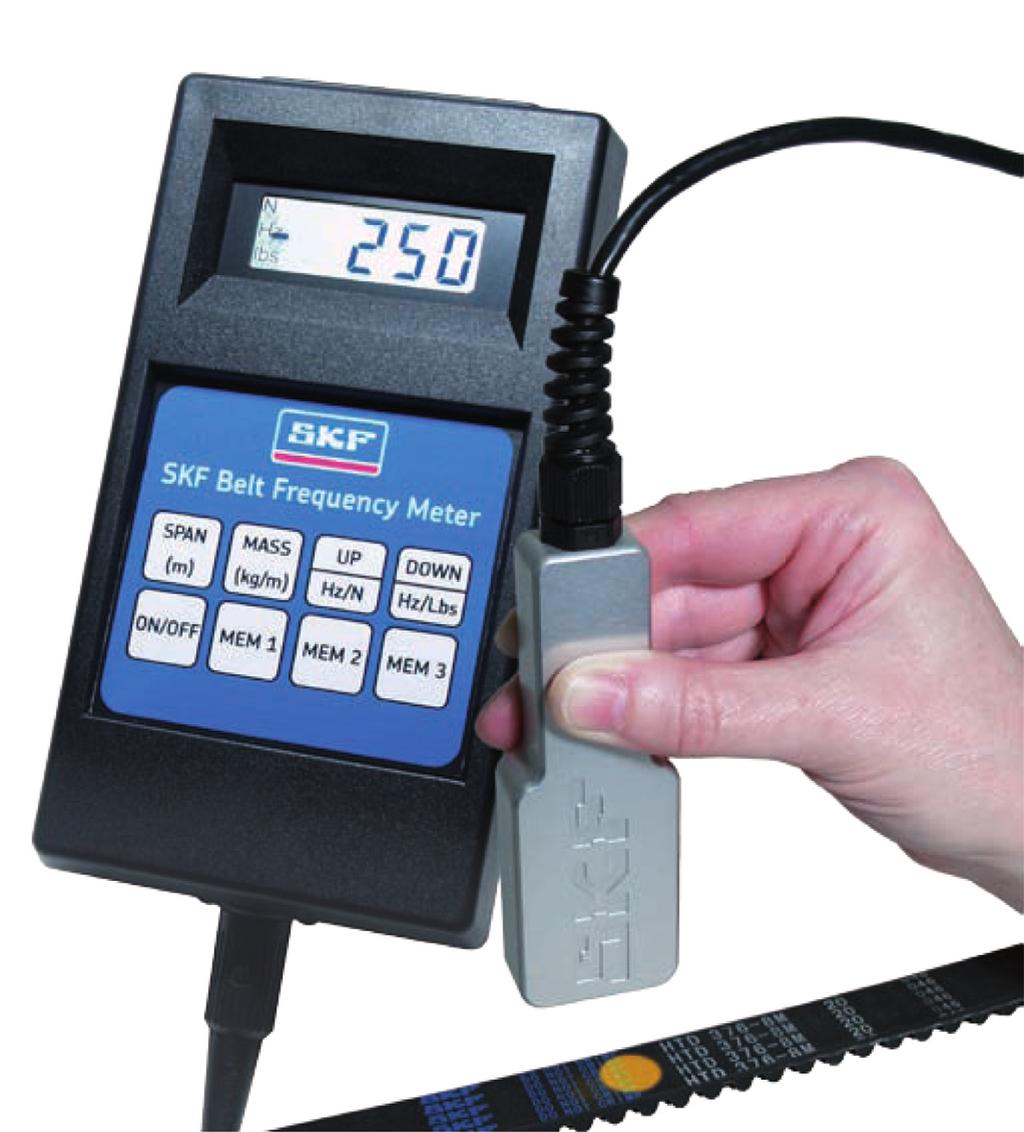 Strumenti per le cinghie Belt requency Meter SK P M 10/400 SK Belt requency Meter P M 10/400 Uno dei metodi più accurati per la misurazione della tensione delle cinghie.