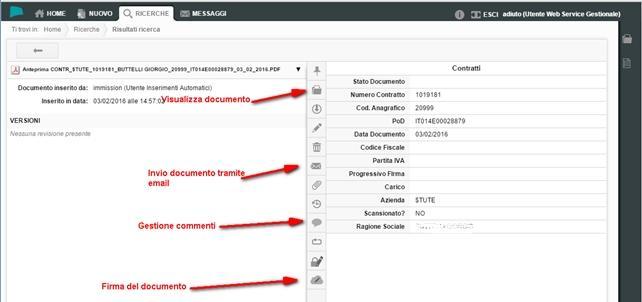 Loggandoci sull interfaccia di Adiuto vedrete, all interno della scheda del documento, l icona per la firma: La