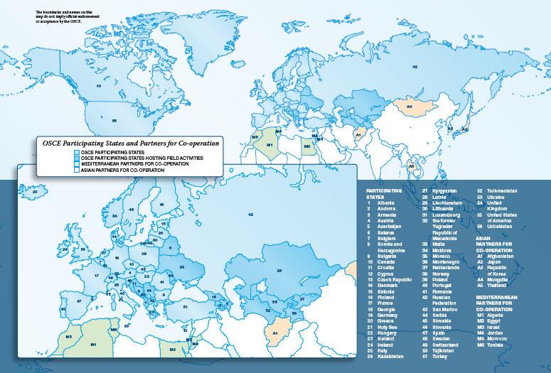 The OSCE region Protocollo di Palermo: 116 ratifiche In vigore dal dic.