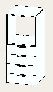 Colonna h 136 con anta lunga