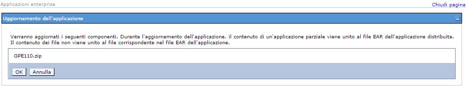 5. Nella pagina relativa alle opzioni di aggiornamento dell'applicazione "Preparazione per l'installazione dell'applicazione", occorre selezionare l'opzione Applicazione parziale e specificare il