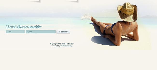 Nel layout per il sito di un agenzia di viaggi specializzata in località caraibiche, ho inserito nel footer l immagine