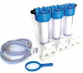 micron 3x 9 3/4 Triple Filters KIT with accessories IN 3/4 M - OUT 3/4 M 10 + 5 + 1 micron cod.