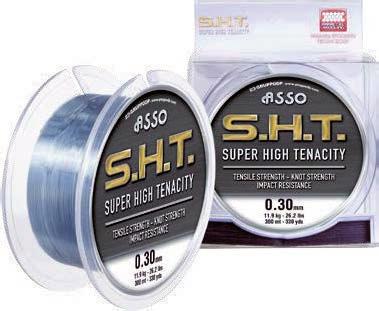 24 ASSO SHT - SUPER HIGH TENACITY Monofilo di caratura superiore nella tenuta sia lineare che al nodo Medio morbido con allungamento equilibrato GREY - 72 DIAM MM 0.12 0.14 0.16 0.18 0.20 0.22 0.24 0.