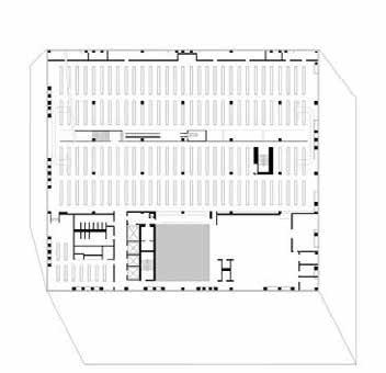 personale e logistica; [8] auditorium; [9] sezione bambini; [10] parcheggio interrato. figura 409 Piante.