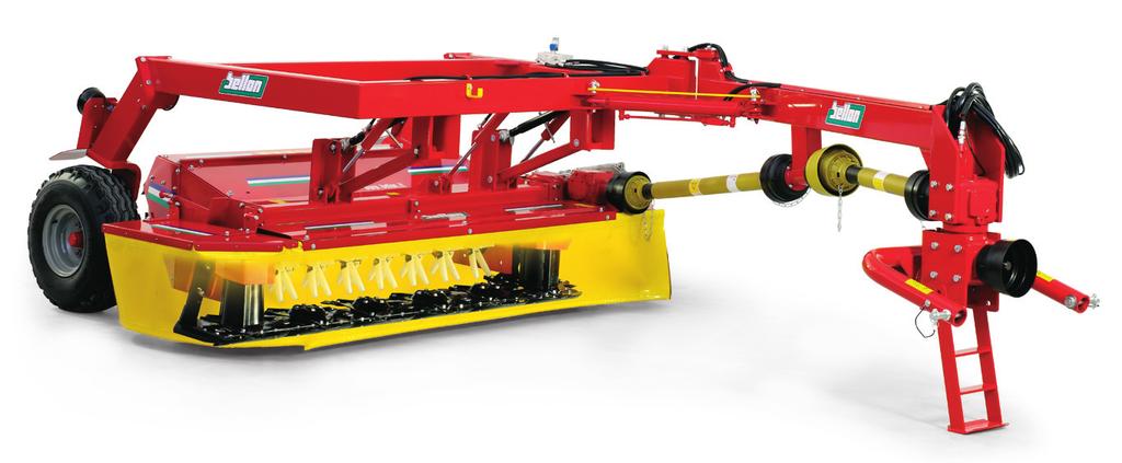 FALCIATRICE TRAINATE SERIE A DISCO: VERSIONE CON CONDIZ IONATORE A FLAGELLO. PULLED TYPE MOWERS DISC LINE: VERSION WITH FLAIL CONDI TIONER.