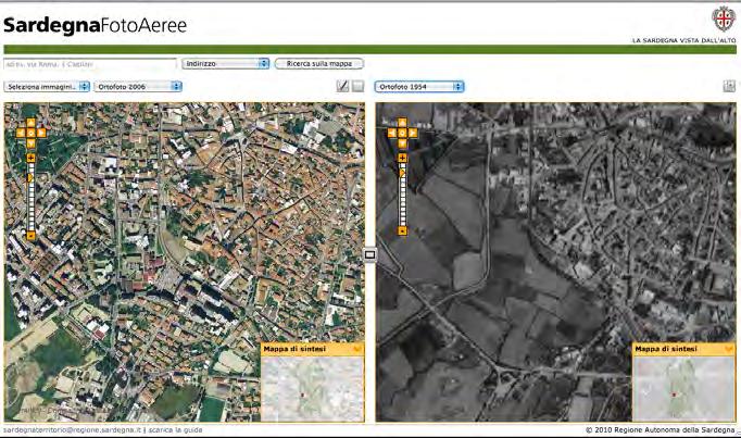 SardegnaFotoAeree Il navigatore SardegnaFotoAeree è un applicazione progettata per la consultazione on-line del materiale aerofotografico disponibile presso il SITR della Regione Sardegna.