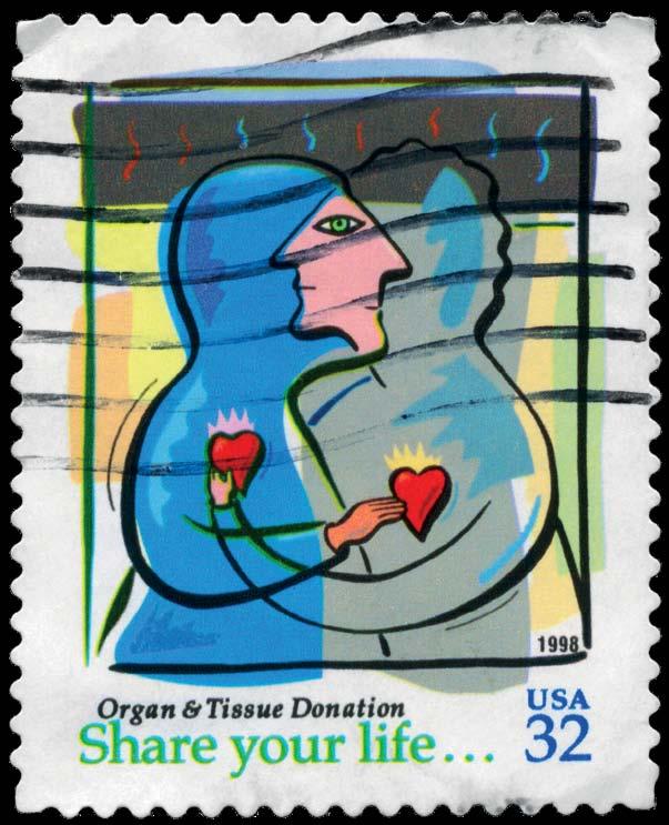 360 riparare i viventi Francobollo da 32 cent per promuovere la donazione di organi (USA 1998). La cultura della donazione riguarda tutti: decisori, operatori sanitari e cittadini.
