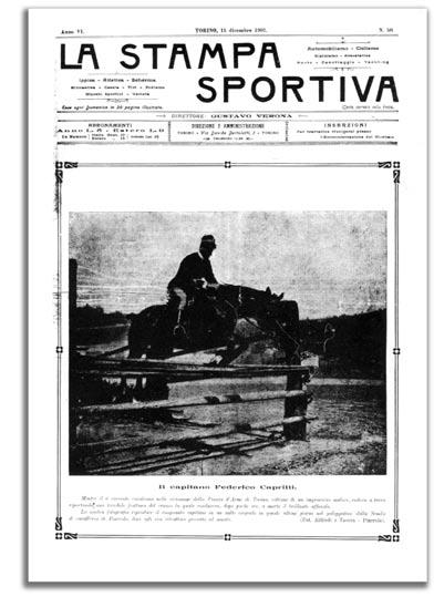L annuncio della morte dato da La stampa sportiva del 15 dicembre 1907.
