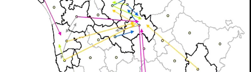 La rete di città in Toscana: i flussi pendolari La rete di città presenta livelli diversi di connessione tra i poli Un forte interscambio