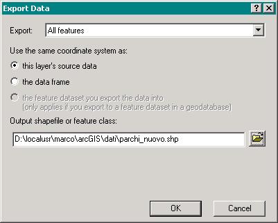 gli oggetti selezionati scelta del sistema di coordinate