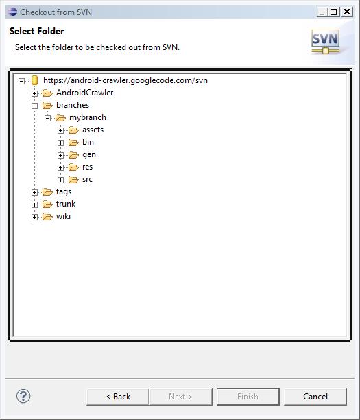 SVN: cenni alle features Importazione (checkout) di un progetto esistente Può essere importato anche