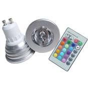 19 DECORATIVO RGB LED GU10 Potenza: 3W-5W +/- 5% Lumen: variabili Angolo di illuminazione: 60/90 Materiale: Alluminio Cover: