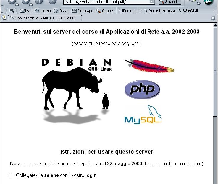 MySQL: phpmyadmin su webapp ribaudo ********* MySQL: phpmyadmin su