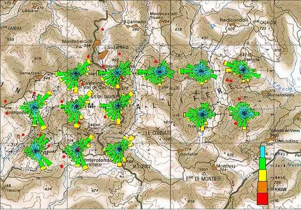 34 Supplemento al Bollettino Ufficiale della Regione Toscana n. 13 del 31.3.2010 Figura 2.5 -Area geotermica tradizionale: rose dei venti. Figura 2.6 -Area geotermica amiatina: rose dei venti.