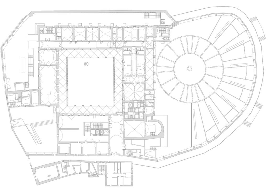 2.1 LE LINEE GUIDA DEL PROGETTO 2.1.4 Il progetto dello Studio NCB Layout Piano Terra macro-aree funzionali LAYOUT PIANO TERRA LEGENDA ESPERIENZA ENOGASTR.