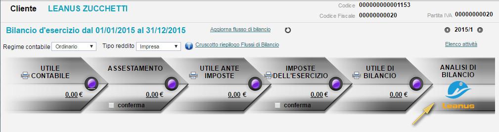 L utente può decidere di analizzare una situazione di bilancio infrannuale esportando i dati dalla funzione Bilancio > Bilanci > Bilancio infrannuale.