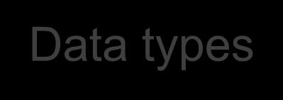 Data types Data Types such as: BOOL, BYTE, WORD, DOUBLE WORD, QUAD WORD INTEGER : SINT, INT, DINT, LINT, USINT, UINT, UDINT, ULINT REAL, LREAL DATE, TIME_OF_DAY, DATE_AND_TIME STRING e.g.