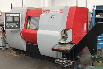 400 mm a 3 griffe, marchio CE TORNIO CNC ECOCA EL6120E con controllo FAGOR 8055T, altezza punte 305 mm per distanza punte 2000 mm, attacco CL 11, foro mandrino 105 mm, cambio gamma automatico,