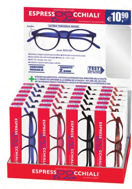 OUND: n 24 occhiali, in 4 colori, diottrie assortite
