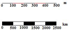 Sulle carte, in genere, viene indicata sia una scala numerica che una scala grafica. La scala numerica è una scala espressa con numeri. Esempio: 1 : 1.000.