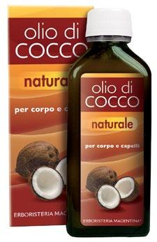 Olio di Cocco L Olio di Cocco, ricavato dalla polpa essiccata della noce, contiene numerosi acidi grassi dal potente effetto idratante e nutriente. Viene usato come doposole.