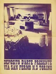 Torino, Primavera 1968 [40] Deposito d'arte Presente Locandina in carta leggera piegata in 2 parti. Dim. 33,5x25 cm Condizioni: Buone (Bibliografia: pag. 26-27, Maffei pag.