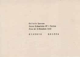 148) 80 [58] GIORGIO GRIFFA Giorgio Griffa Cartoncino di invito su carta Fabriano  150-151) 50 [59] LAWRENCE WEINER