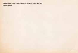 1970 Cartoncino di invito tipografico stampato su un solo lato. Dim. 13x19 cm (Bibliografia: pag.