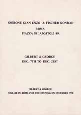 Roma, 7 Dicembre 1972 Roma, 15 Gennaio 1973 [92] GILBERT & GEORGE A New Sculpture Sperone Gian