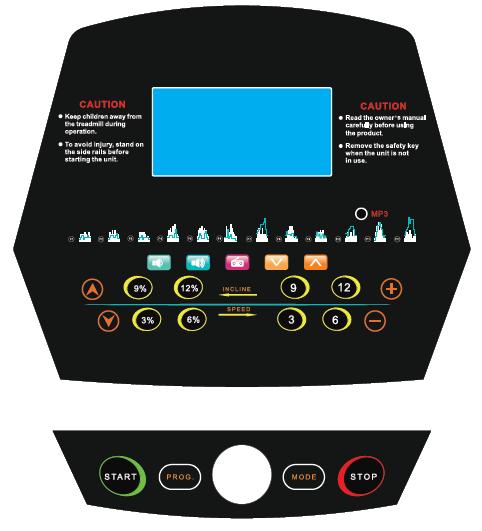 COMPUTER DISPLAY:.Finestra SPEED : durante l allenamento visualizza la velocità a cui state correndo. 2. Finestra TIME : mostra il tempo trascorso dall inizio dell allenamento da 0 a 99 minuti.