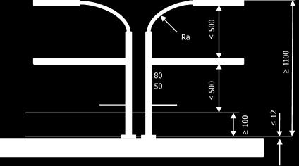 4 Montante 5 Piano di calpestio 7.2 Requisiti specifici per i parapetti per piattaforme, corridoi di passaggio e piattaforme di riposo a.